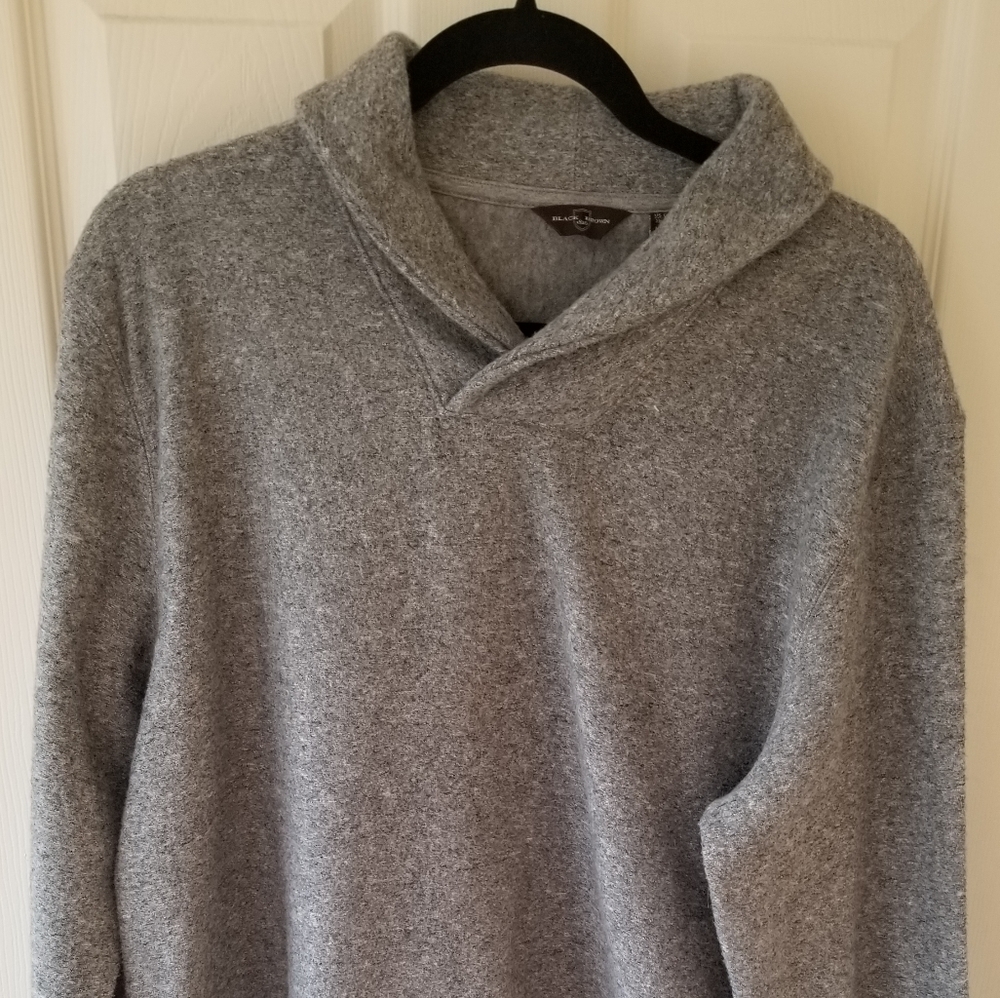 Men's fleece shawl collar sweater
